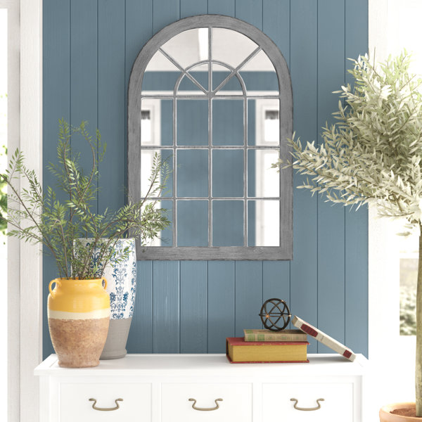 Basham Arched Windowpane Wall Accent Mirror & Reviews Birch Lane